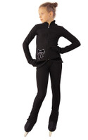 IceDress Figure Skating Outfit - Thermal - Butterfly(Black with velvet and crystals Preciosa)