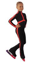 IceDress Figure Skating Overalls - Thermal - Cascade (Black with White thermo-applications)