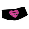 IceDress - Two-Color Thermal Figure Skating Wide Headband "Hearts" (Black and Pink)