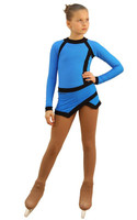 IceDress Figure Skating Dress - Thermal - IceSports (Blue and Black)