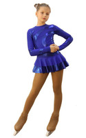 IceDress Figure Skating Dress - Thermal - Serpentine (Cornflower Blue with  Cornflower Lycra)