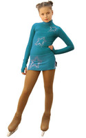 IceDress Figure Skating Dress - Thermal - Super Star (Emerald with Rhinestones)