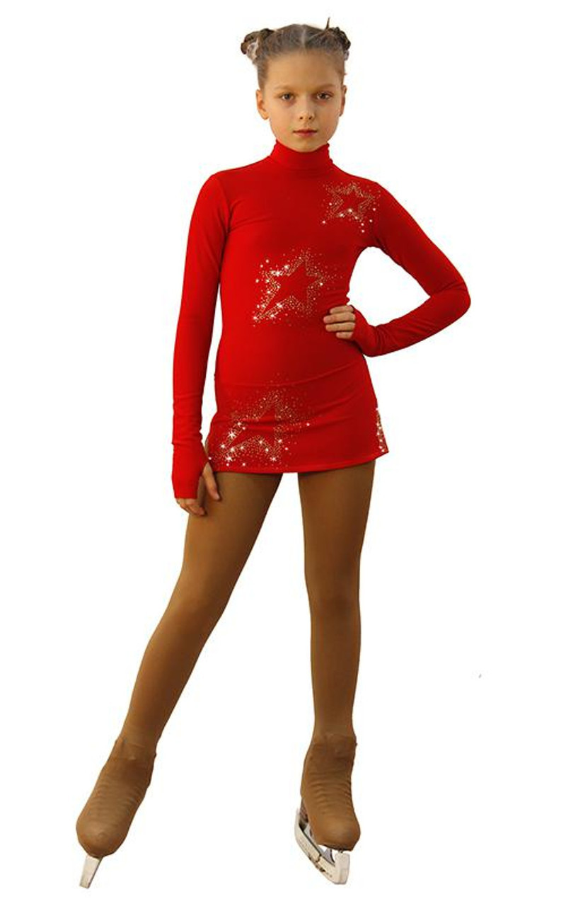 red ice skating dress