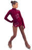 IceDress Figure Skating Dress - Thermal - Super Star (Bordeaux with Rhinestones) 2nd view
