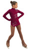 IceDress Figure Skating Dress - Thermal - Super Star (Bordeaux with Rhinestones)