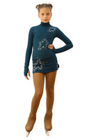 IceDress Figure Skating Dress - Thermal - Super Star (Dark Blue with Rhinestones)
