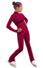 IceDress Figure Skating Overalls - Thermal - Style (Bordeaux with Velvet Trim)