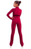 IceDress Figure Skating Overalls - Thermal - Style (Bordeaux with Velvet Trim) 4th view