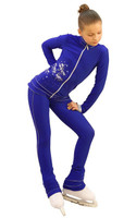 IceDress Figure Skating Outfit - Thermal - Shine (Cornflower Blue with Silver)