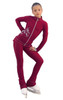 IceDress Figure Skating Outfit - Thermal - Shine (Bordeaux with Silver)
