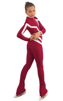 IceDress Figure Skating Outfit - Thermal - Vanguard - Sport (Bordeaux with White) 3rd view