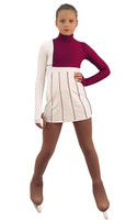 IceDress Figure Skating Dress - Thermal - IceFashion (White and Bordeaux)