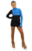 IceDress Figure Skating Dress - Thermal - IceFashion (Black with Blue)