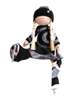 Tilda Doll by IceDress- Figure Skater - Serpentine (Black with a Hologram)