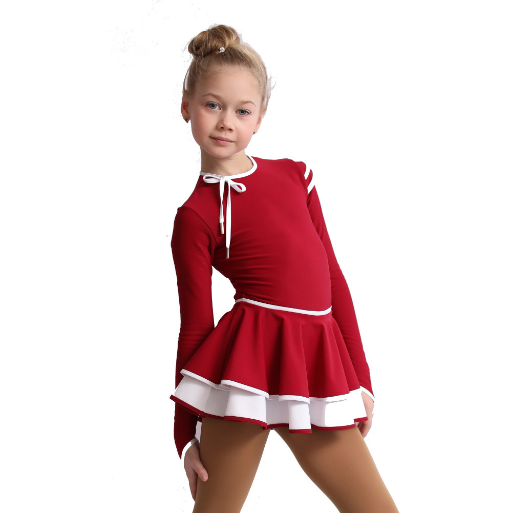 burgundy figure skating dress