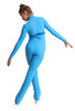 IceDress Figure Skating Overalls - Thermal - Style (Blue with Velvet Trim)