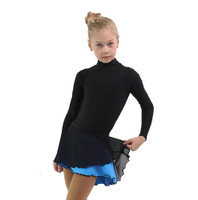 IceDress - Figure Skating Skirts - Harmony (Black with Blue )