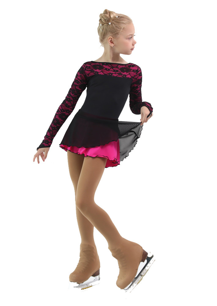 Skating Dress Black Fuchsia