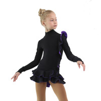 IceDress Figure Skating Dress - Thermal - Flamenco (Black with Violet)