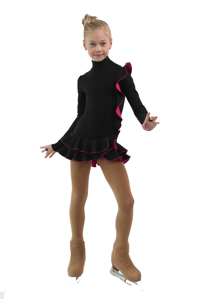 Skating Dress Black Fuchsia