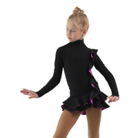 IceDress Figure Skating Dress - Thermal - Flamenco (Black with Purple)
