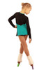 IceDress Figure Skating Dress - Thermal - Velvet (Black with Turquoise) 3rd view