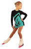 IceDress Figure Skating Dress - Thermal - Velvet (Black with Turquoise) 2nd view