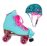 Moxi Combo Set - Beach Bunny Roller Skate (Blue Sky) & Helmet (Leo)
