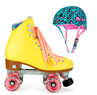 Moxi Combo Set - Beach Bunny Roller Skate (Strawberry Lemonade) & Helmet (Leo)