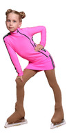 IceDress Figure Skating Outfit with Skirt - Thermal - Olympus (Hot Pink with Black lamps)