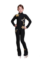 IceDress Figure Skating Jacket - Thermal - Star Sky  (Black with Gold)