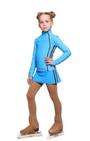 IceDress Figure Skating Outfit with Skirt - Thermal - Olympus (Blue with Black lamps)