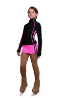 IceDress Figure Skating Outfit with Skirt - Thermal - Olympus (Hot Pink with Black)