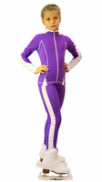 IceDress Figure Skating Outfit - Thermal -Bracket  (Violet with White Line)