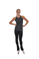 Savvy Skater X-Long Colored Racerback Ice Skating Tank Size Adult Medium Color Black Clearance