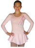 ChloeNoel DLP728  Plain Solid Sanded Poly Spandex Dress Light Solid Pink w/ Ribbon Skate Flakes