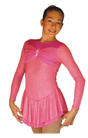 ChloeNoel DLS788 Cinderella Swirls Sparkle Spandex w/ Mesh Dress (Magic Pink)
