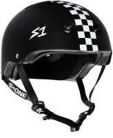 S1 Lifer Helmet - Black Matte w/ White Checkers