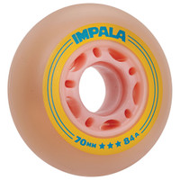 Impala Rollerskates -  Inline Outdoor Roller Skate Wheels (4pk, Pink/Yellow)