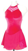 Jerry's Figure Skating Dress #133 - Lace Back Dress - Fire Pink (15% OFF, Size 12-14)