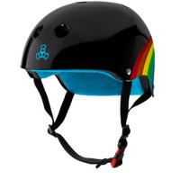 Triple Eight THE Certified Sweatsaver Roller Skating Helmet - Black Rainbow Sparkle