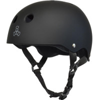 Triple Eight Sweatsaver Rollerskating Helmet - All Black Rubber
