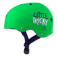 Triple Eight Little Tricky Dual Certified Sweatsaver Kids Rollerskating Helmet - Green Rubber  (One Size - Youth 8+)