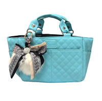 Kami-So Ice Skating Rink Tote -  (Cloud Nine) with Bow Keychain (White)