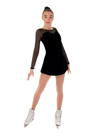 Mondor Plain Velvet Figure Skating Dress 2851