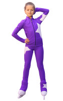 IceDress Figure Skating Outfit - Thermal - Star (Purple with White)