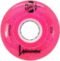 Luminous LED Quad Roller Skate Outdoor Wheels (Sold as Each's, Glitter Pink, 62mm/85A)