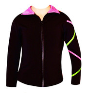 Criss Cross  Poly/Spandex Ice Skating Jacket  Pink/Lime XJ120