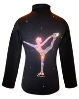Ice Skating Jacket with " Chinese Spiral" rhinestone applique