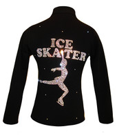 Ice Skating Jacket with AB Crystals Ice Skater Design 2nd view